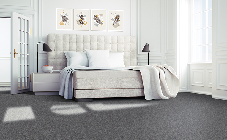 grey carpet in bedroom area